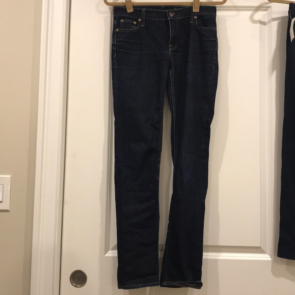 Dark wash matchstick jeans